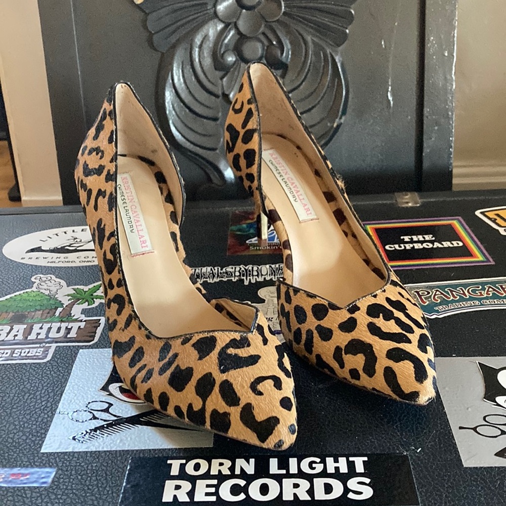 Leopard print fur pumps Chinese Laundry